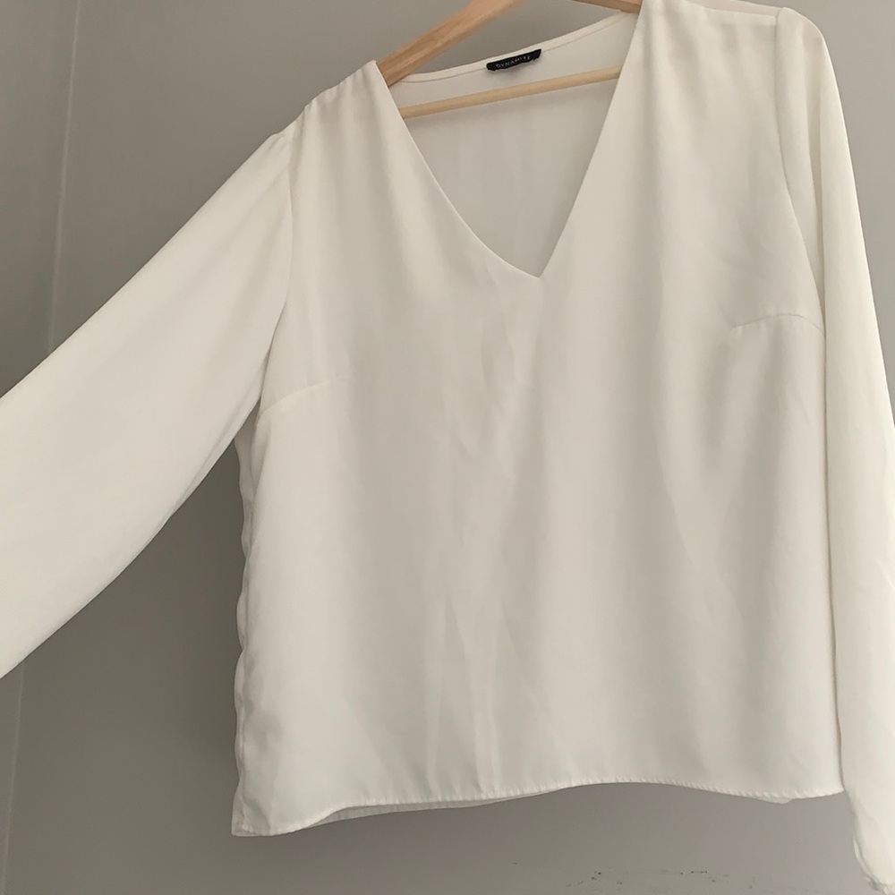 (2/25) Lg Dynamite White Long Sleeve Blouse